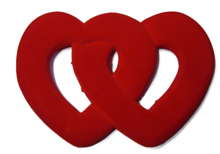 Srdce semiš dvojité 55x40cm červené - Dekorace a domácnost Dekorace Valentýn a svatba